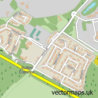 Street map sample of Sutton Heath, Suffolk