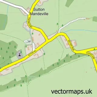 Street map sample of Sutton Mandeville, Wiltshire