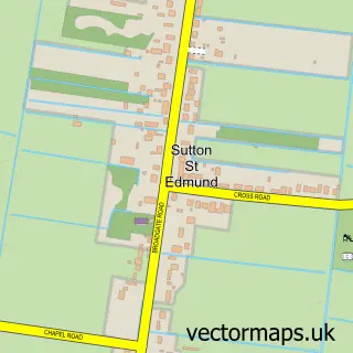 Street map sample of Sutton St Edmund, Lincolnshire