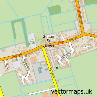 Street map sample of Sutton St James, Lincolnshire