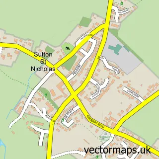 Street map sample of Sutton St Nicholas, Herefordshire