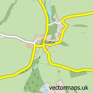 Street map sample of Sutton, Dyfed