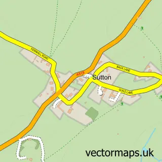 Street map sample of Sutton, Staffordshire
