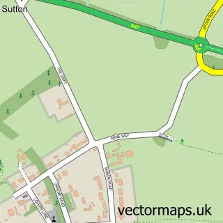 Street map sample of Sutton, Cambridgeshire