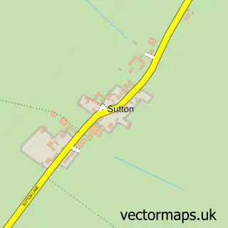Street map sample of Sutton, Nottinghamshire