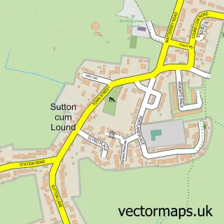 Street map sample of Sutton, Nottinghamshire