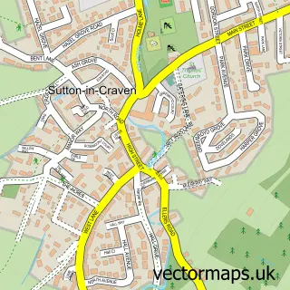 Street map sample of Sutton, North Yorkshire