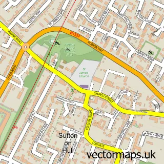 Street map sample of Sutton, East Riding of Yorkshire