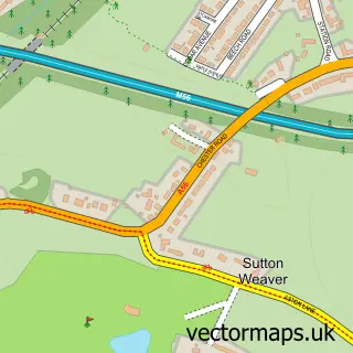 Street map sample of Sutton Weaver, Cheshire