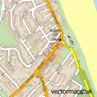 Street map sample of Sutton-on-Sea, Lincolnshire