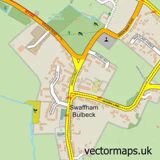 Street map sample of Swaffham Bulbeck, Cambridgeshire
