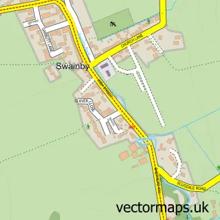 Street map sample of Swainby, North Yorkshire
