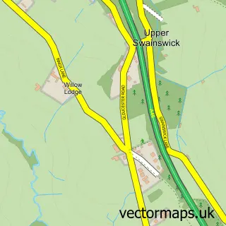 Street map sample of Swainswick, Somerset
