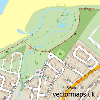 Street map sample of Swalecliffe, Kent