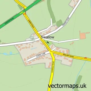 Street map sample of Swallow, Lincolnshire