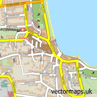 Street map sample of Swanage, Dorset