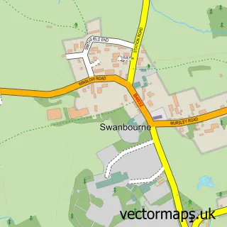 Street map sample of Swanbourne, Buckinghamshire