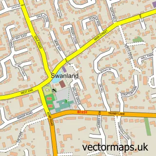 Street map sample of Swanland, East Riding of Yorkshire