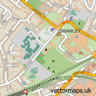 Street map sample of Swanley, Kent
