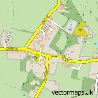 Street map sample of Swanley Village, Kent