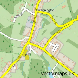 Street map sample of Swannington, Leicestershire