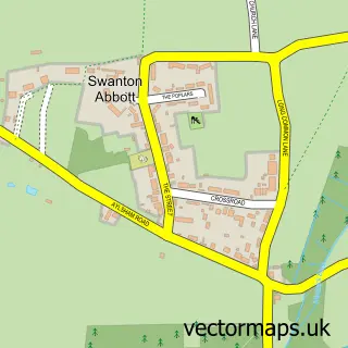 Street map sample of Swanton Abbott, Norfolk