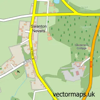 Street map sample of Swanton Novers, Norfolk