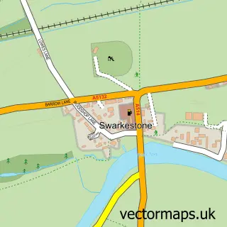 Street map sample of Swarkestone, Derbyshire