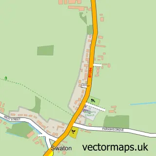 Street map sample of Swaton, Lincolnshire