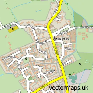 Street map sample of Swavesey, Cambridgeshire