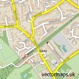Street map sample of Sway, Hampshire