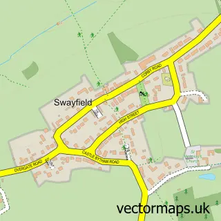 Street map sample of Swayfield, Lincolnshire