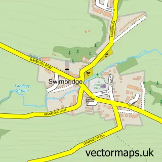 Street map sample of Swimbridge, Devon