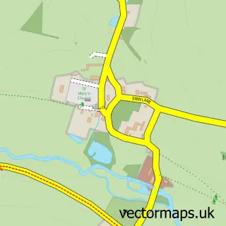 Street map sample of Swinbrook, Oxfordshire
