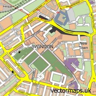 Street map sample of Swindon, Wiltshire