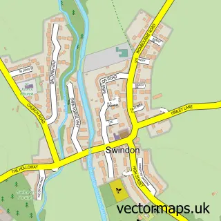 Street map sample of Swindon, Staffordshire