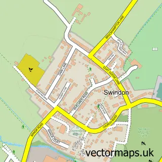 Street map sample of Swindon Village, Gloucestershire