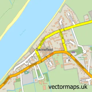 Street map sample of Swinefleet, East Riding of Yorkshire