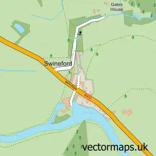 Street map sample of Swineford, Gloucestershire