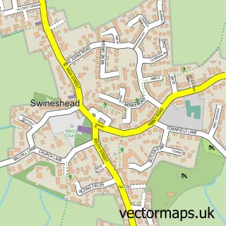 Street map sample of Swineshead, Lincolnshire