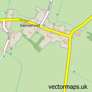 Street map sample of Swineshead, Bedfordshire