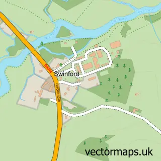 Street map sample of Swinford, Oxfordshire