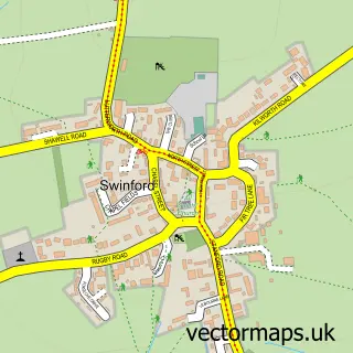 Street map sample of Swinford, Leicestershire