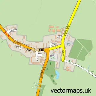 Street map sample of Swinstead, Lincolnshire