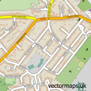 Street map sample of Swinton, South Yorkshire