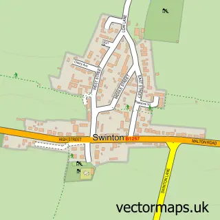 Street map sample of Swinton, North Yorkshire