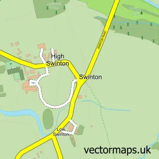 Street map sample of Swinton, North Yorkshire