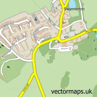 Street map sample of Swynnerton, Staffordshire