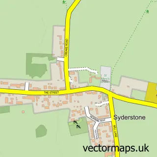 Street map sample of Syderstone, Norfolk