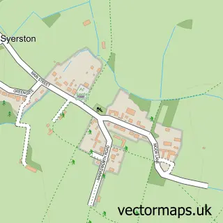 Street map sample of Syerston, Nottinghamshire